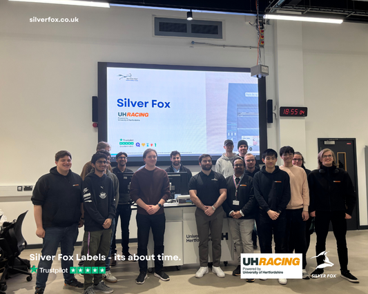 Silver Fox Labelling Accelerates Innovation as Platinum Sponsor of University of Hertfordshire Formula Student Racing Team