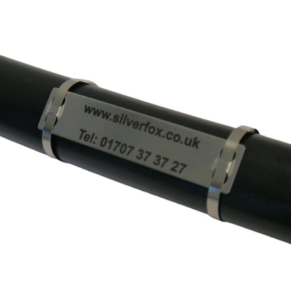 etched stainless steel cable label for power cable