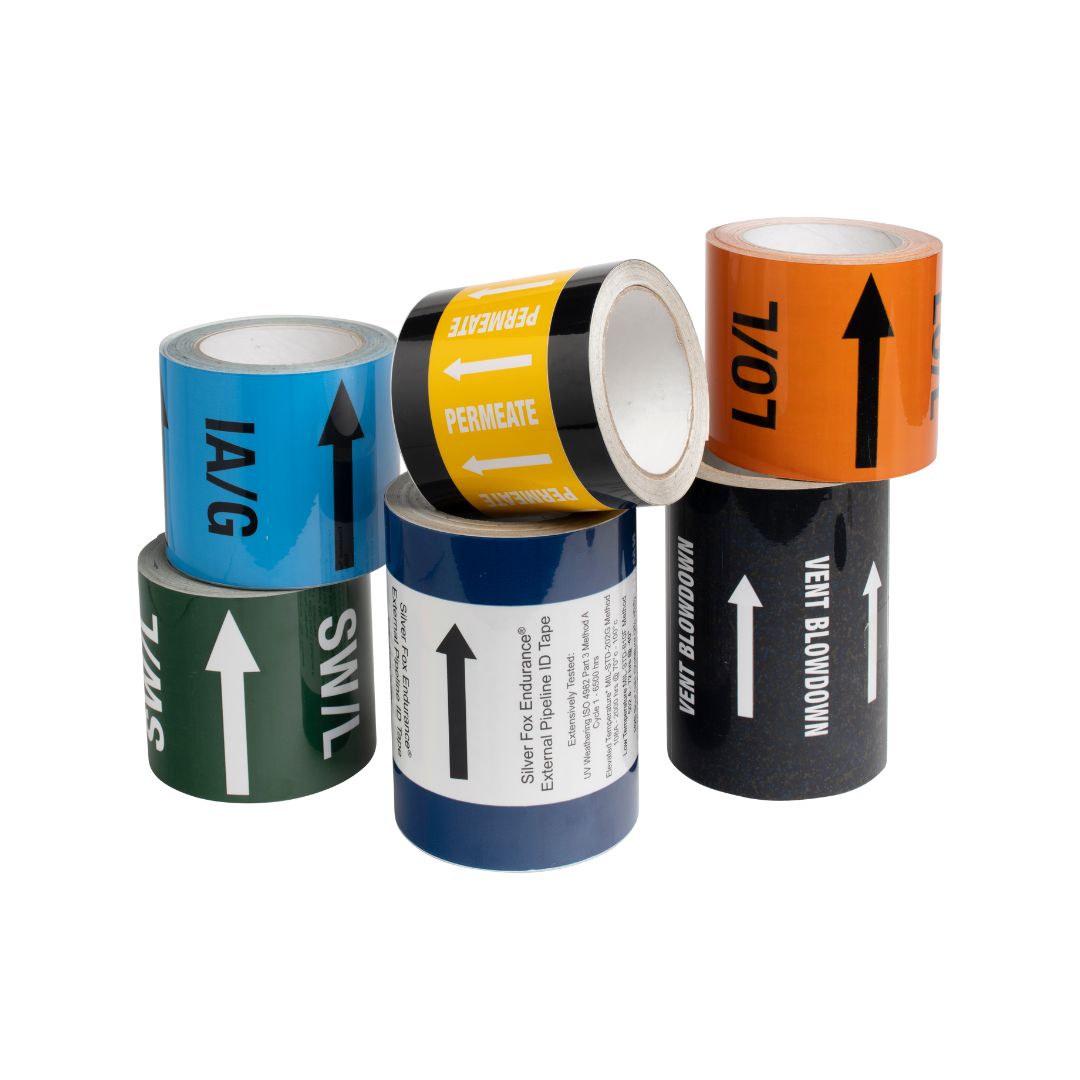 internal pipe labels | pipe identification labels uk | pipe marking tape | pipe ID tape | pipe labelling